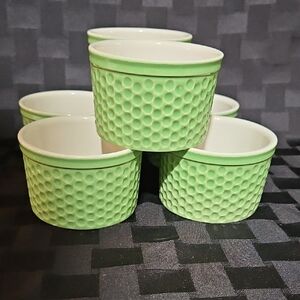 6 Stoneware Dot Ramekins by Crate & Barrel